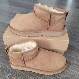 Ugg Classic Ultra Mini Boot Women's Chestnut Shearling Lined Suede